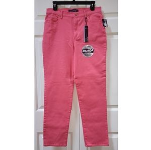 Gloria Vanderbilt AMANDA Original Slimming Jeans size 12 pink NWT